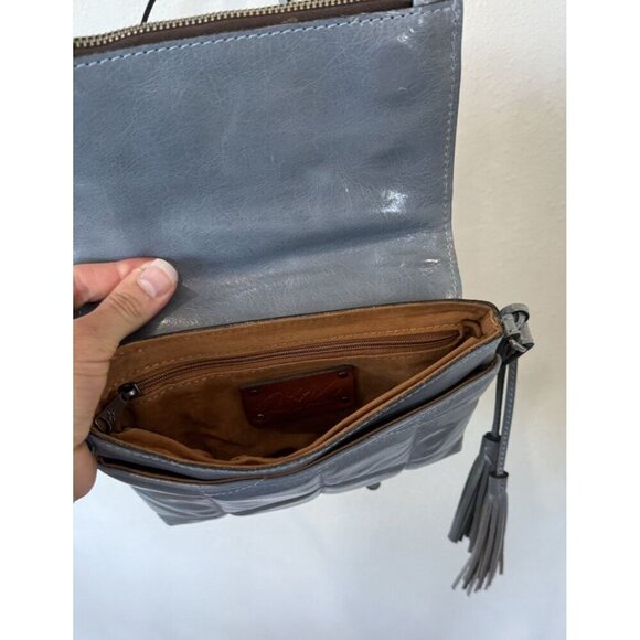 Patricia Nash Crossbody Organizer Bag Quilted Leather EUC Blue Women’s Purse - Picture 6 of 8